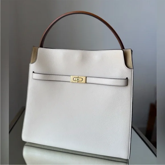 Like new Tory Burch Lee Radziwill Double
Bag Satchel New Cream $1,320 - Picture 2 of 9